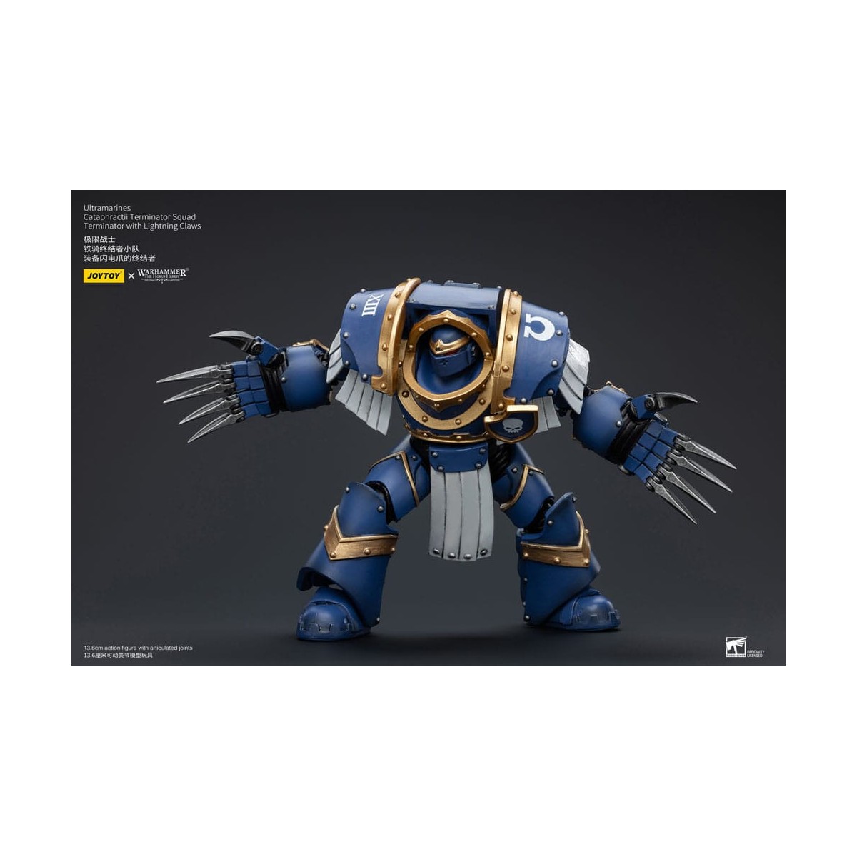 JoyToy - Space Marines - Ultramarines - Cataphractii Terminator Squad - Terminator with Lightning Claws 1/18