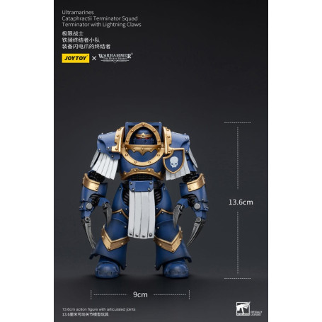 JoyToy - Space Marines - Ultramarines - Cataphractii Terminator Squad - Terminator with Lightning Claws 1/18
