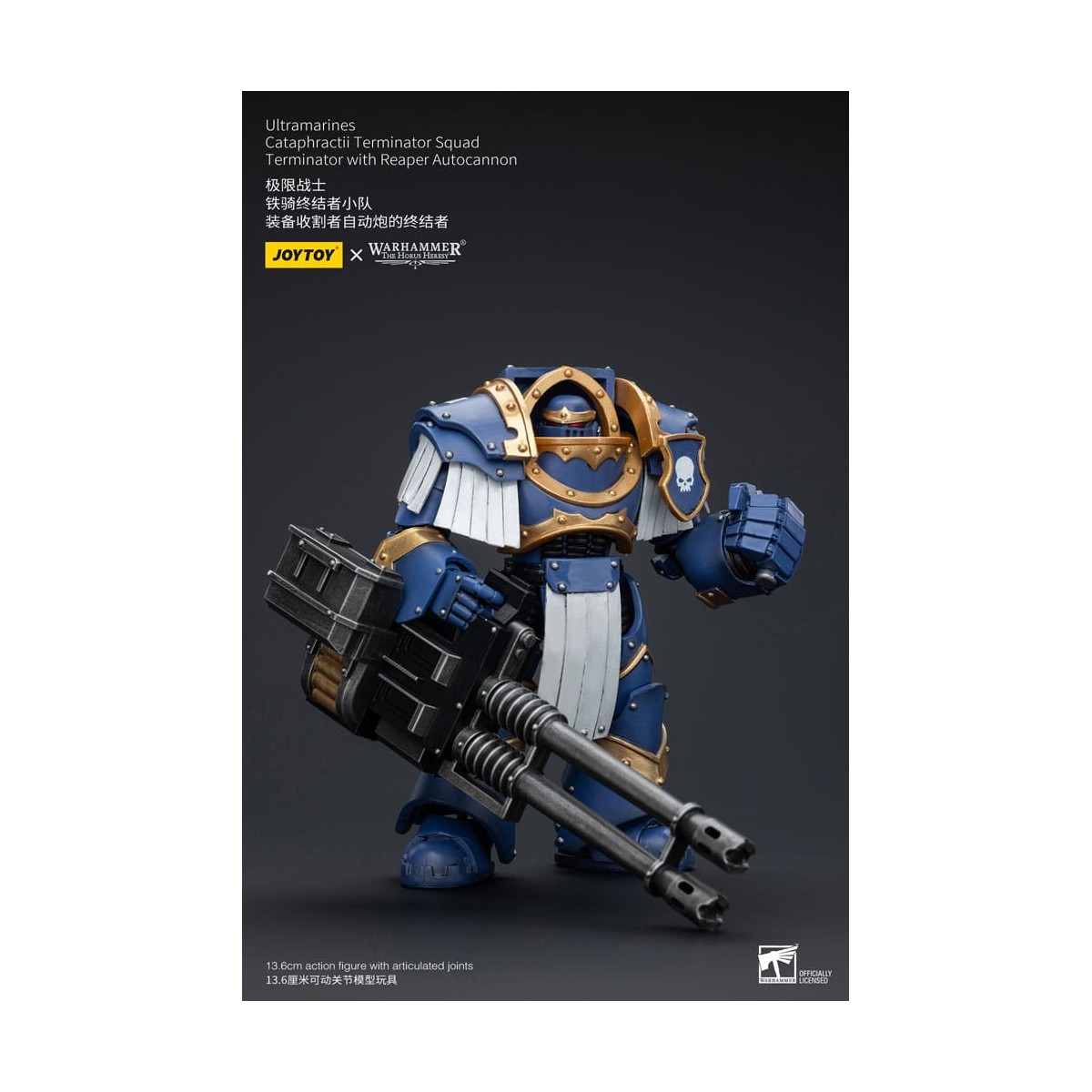 JoyToy - Space Marines - Ultramarines - Cataphractii Terminator Squad - Terminator with Reaper Autocannon 1/18