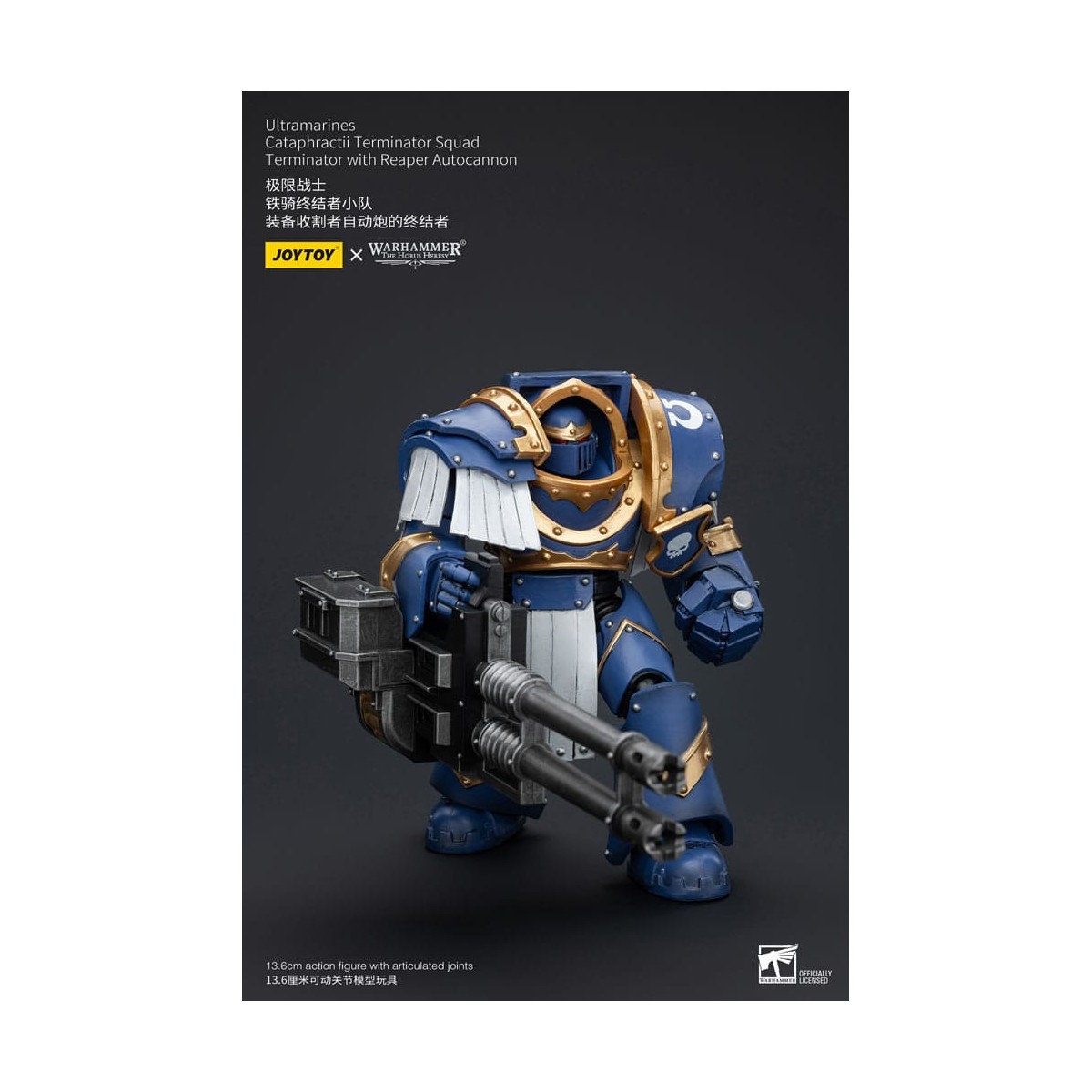 JoyToy - Space Marines - Ultramarines - Cataphractii Terminator Squad - Terminator with Reaper Autocannon 1/18