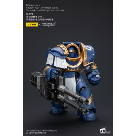 JoyToy - Space Marines - Ultramarines - Cataphractii Terminator Squad - Terminator with Reaper Autocannon 1/18