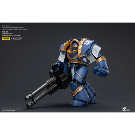 JoyToy - Space Marines - Ultramarines - Cataphractii Terminator Squad - Terminator with Reaper Autocannon 1/18