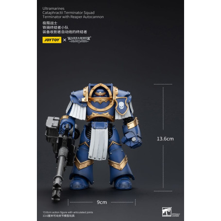 JoyToy - Space Marines - Ultramarines - Cataphractii Terminator Squad - Terminator with Reaper Autocannon 1/18