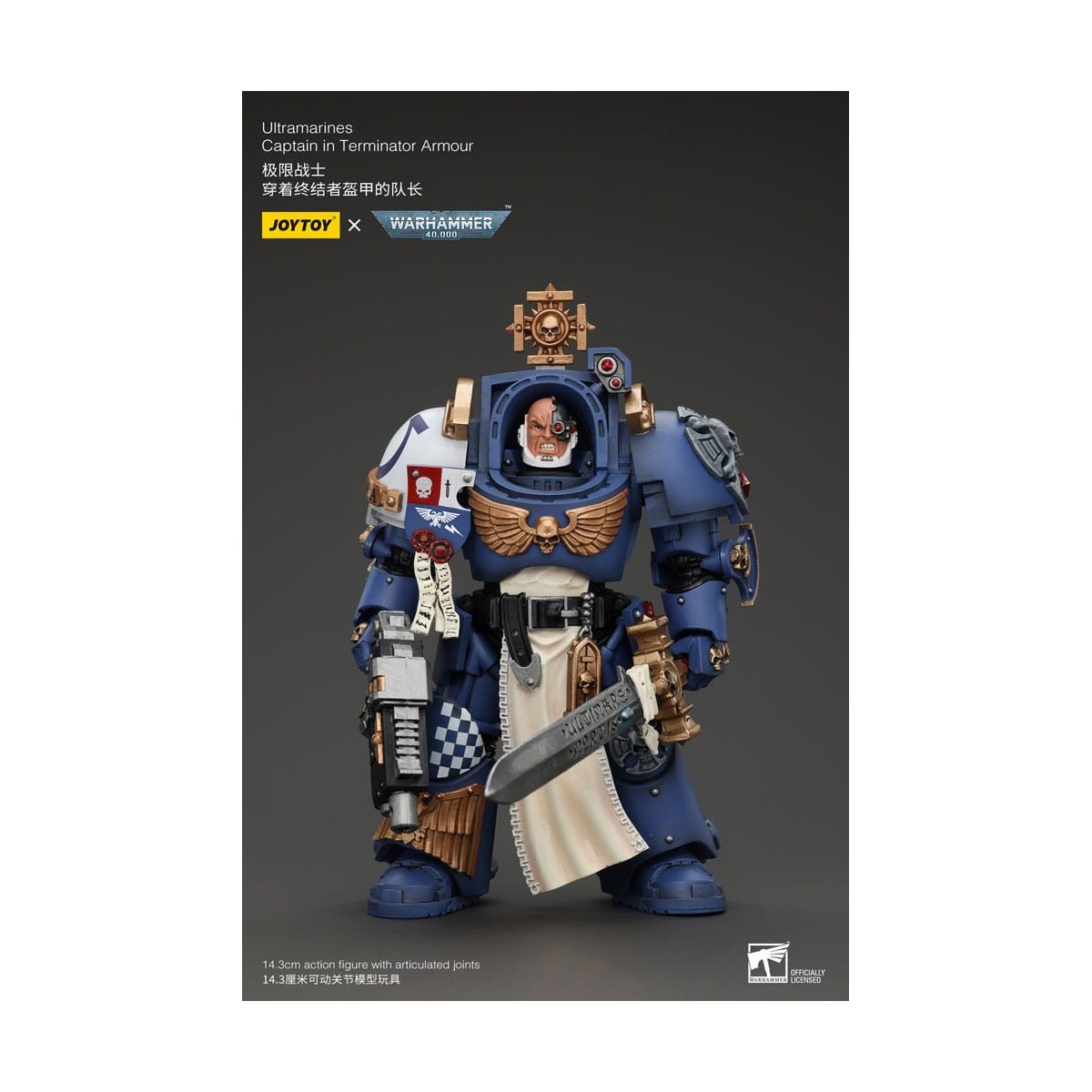 JoyToy - Space Marines - Ultramarines - Ultramarines Captain In Terminator Armour 1/18