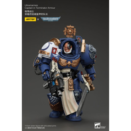 JoyToy - Space Marines - Ultramarines - Ultramarines Captain In Terminator Armour 1/18