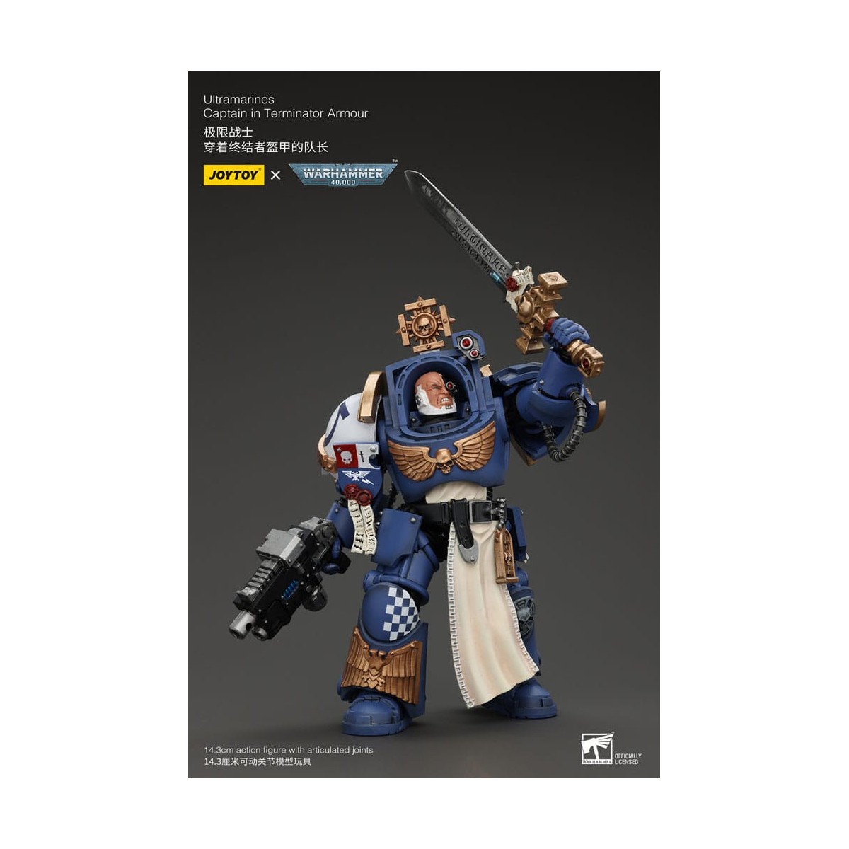 JoyToy - Space Marines - Ultramarines - Ultramarines Captain In Terminator Armour 1/18