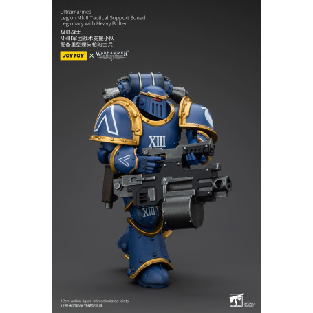 JoyToy - Ultramarines - Legion MKIII Tactical Support Squad Legionary with Heavy Bolter 1/18 - The Horus Heresy