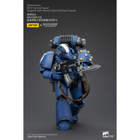 JoyToy - Ultramarines - Legion MKVI Tactical Squad Sergeant with Plasma Pistol and Power Sword 1/18