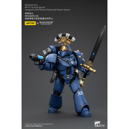 JoyToy - Ultramarines - Legion MKVI Tactical Squad Sergeant with Plasma Pistol and Power Sword 1/18