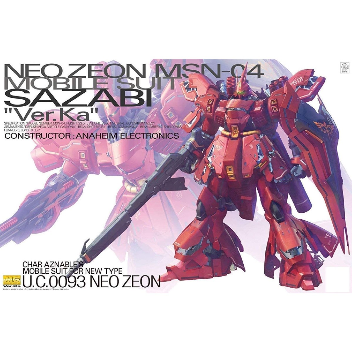 Bandai - Gunpla - Gundam 1/100 MG - MSN-04 SAZABI Ver. Ka - Mobile Suit Gundam : Char's Counterattack