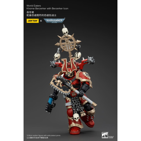 JoyToy Chaos Space Marines - World Eaters Khorne Berzerker with Berzerker lcon 1/18 - Warhammer 40K
