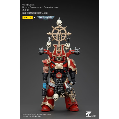 JoyToy Chaos Space Marines - World Eaters Khorne Berzerker with Berzerker lcon 1/18 - Warhammer 40K
