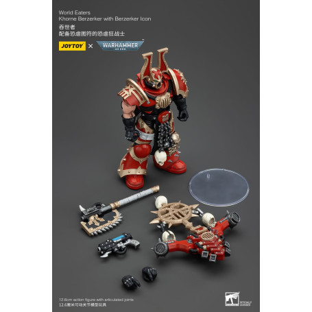 JoyToy Chaos Space Marines - World Eaters Khorne Berzerker with Berzerker lcon 1/18 - Warhammer 40K