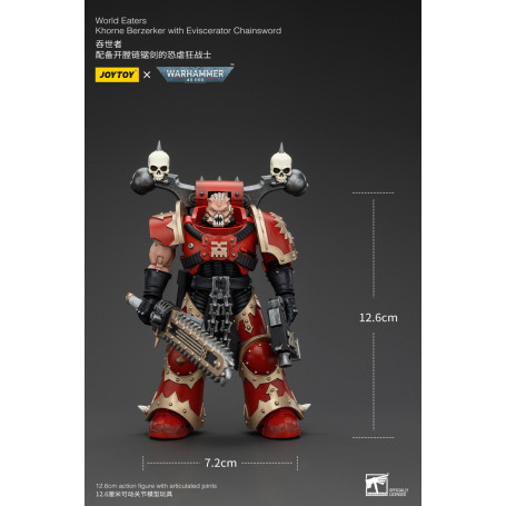 JoyToy Chaos Space Marines - World Eaters Khorne Berzerker with Eviscerator Chainsword 1/18 - Warhammer 40K