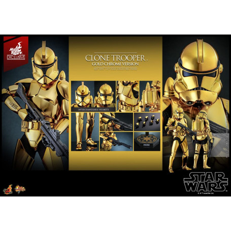 Hot toys Star Wars - Clone Trooper Gold Chrome Version 1/6 Toy Fair Exclusive