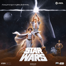 Iron Studios Star Wars - Luke & Leia Movie Poster - Deluxe Art Scale 1/10