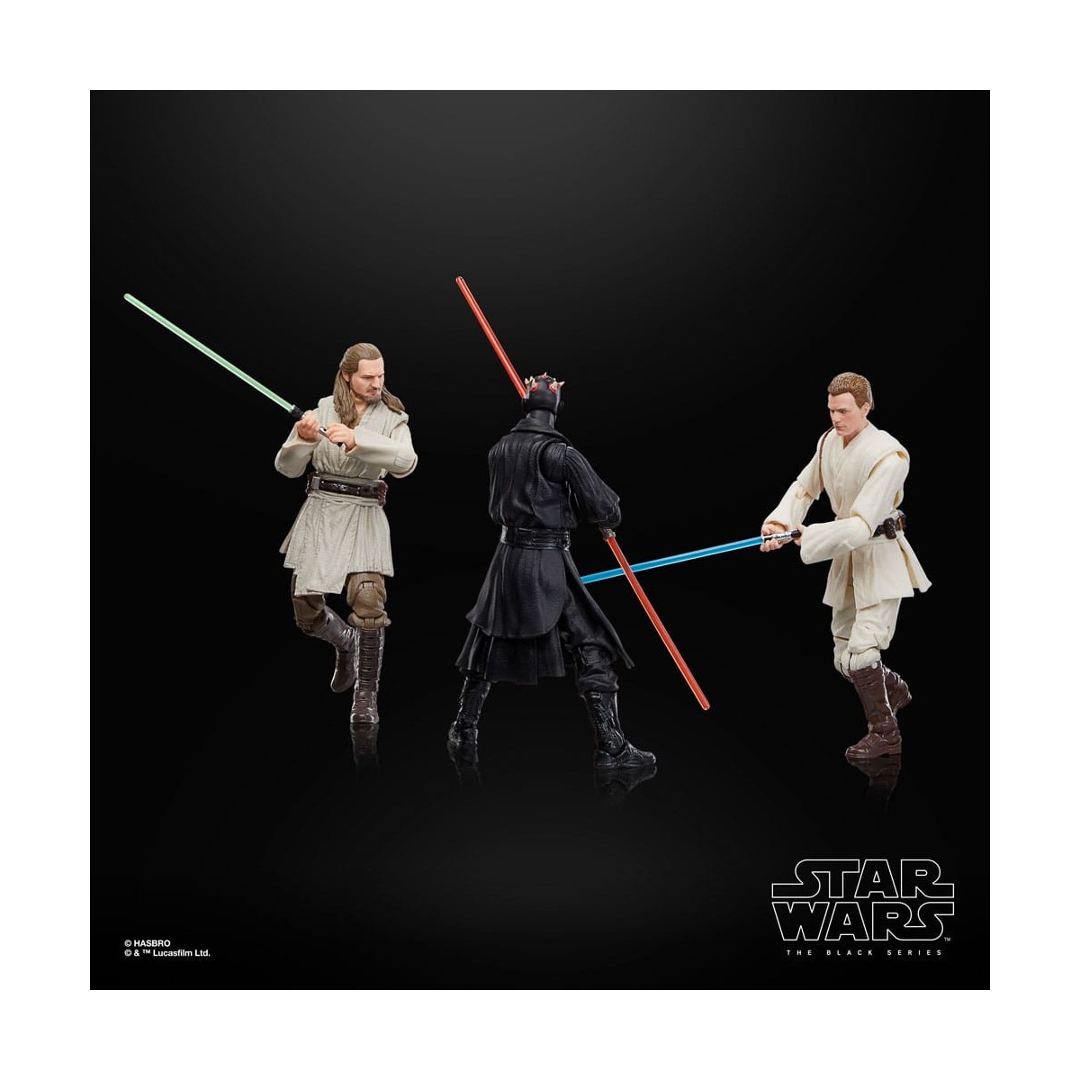 Star Wars Black Series - Pack Qui-Gon Jinn, Darth Maul, Obi-Wan Kenobi Episode I