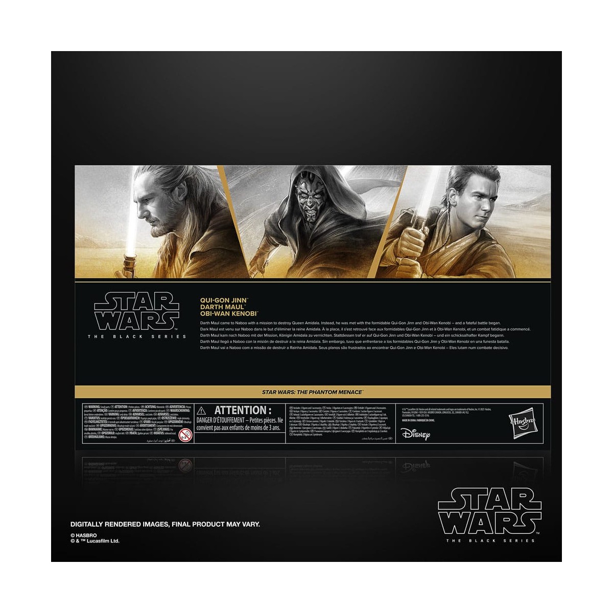 Star Wars Black Series - Pack Qui-Gon Jinn, Darth Maul, Obi-Wan Kenobi Episode I