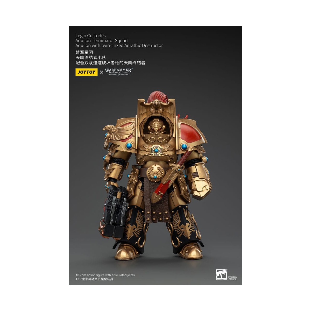 JoyToy Space Marines - Legio Custodes Aquilon Terminator Squad - Aquilon with twin-linked Adrathic Destructor