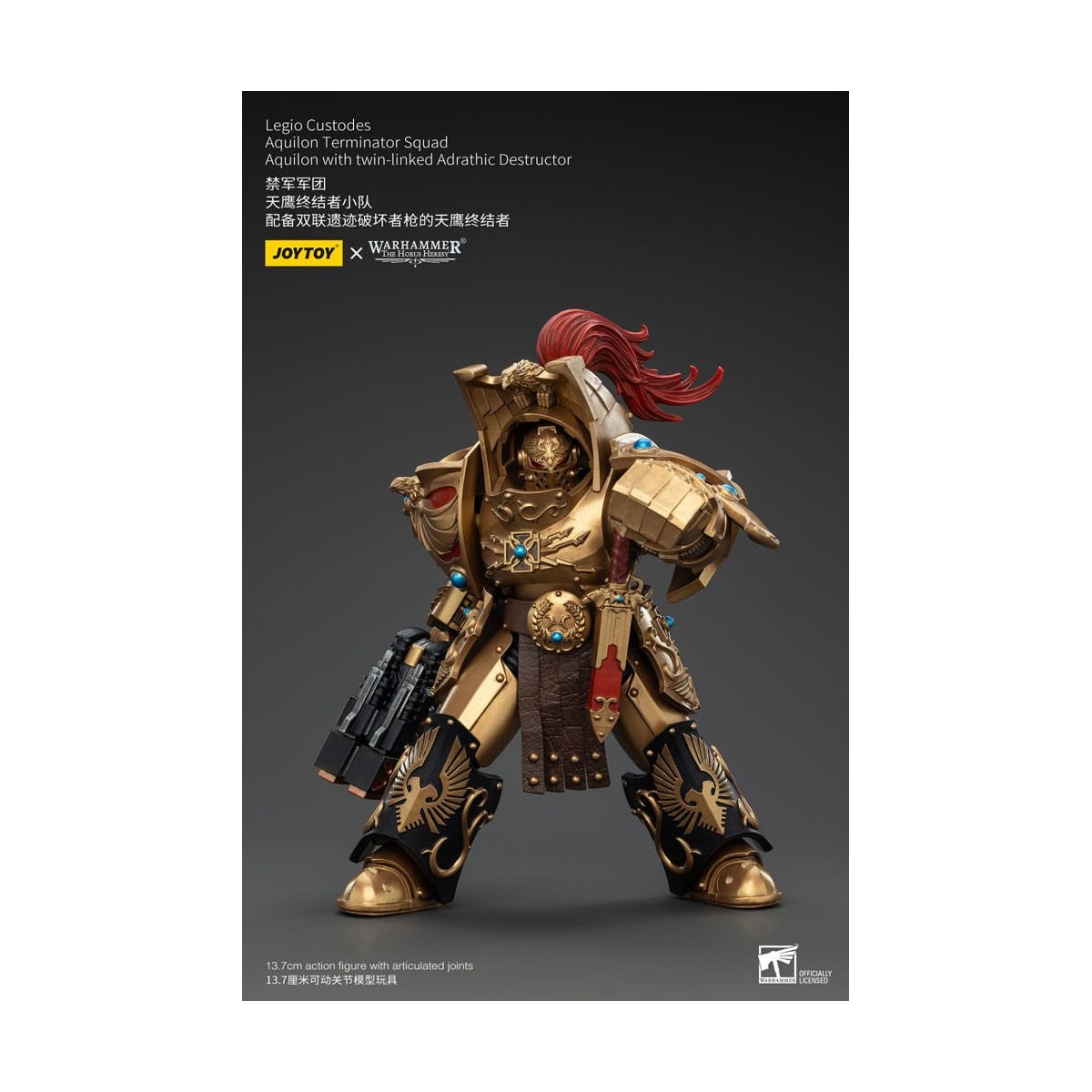 JoyToy Space Marines - Legio Custodes Aquilon Terminator Squad - Aquilon with twin-linked Adrathic Destructor
