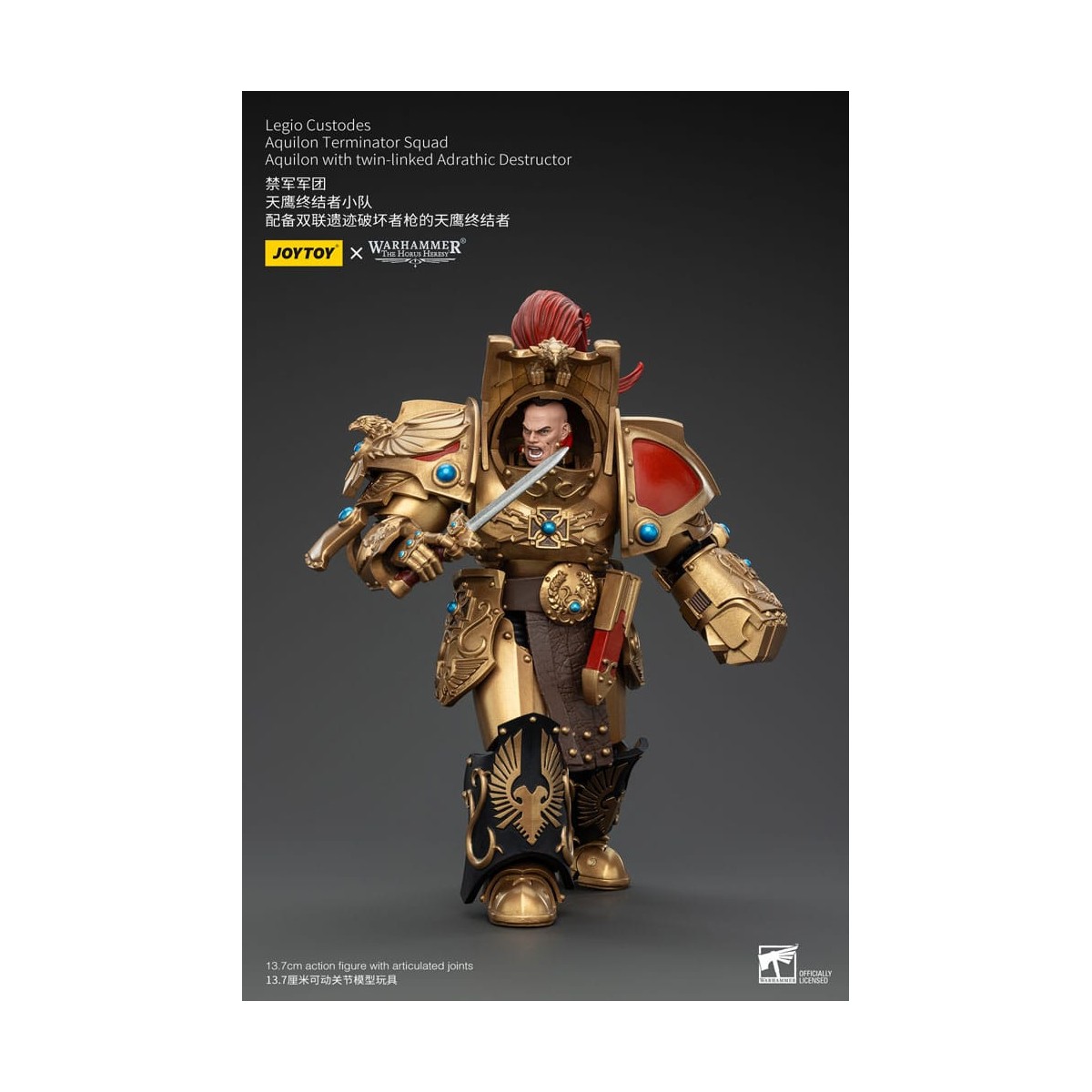 JoyToy Space Marines - Legio Custodes Aquilon Terminator Squad - Aquilon with twin-linked Adrathic Destructor