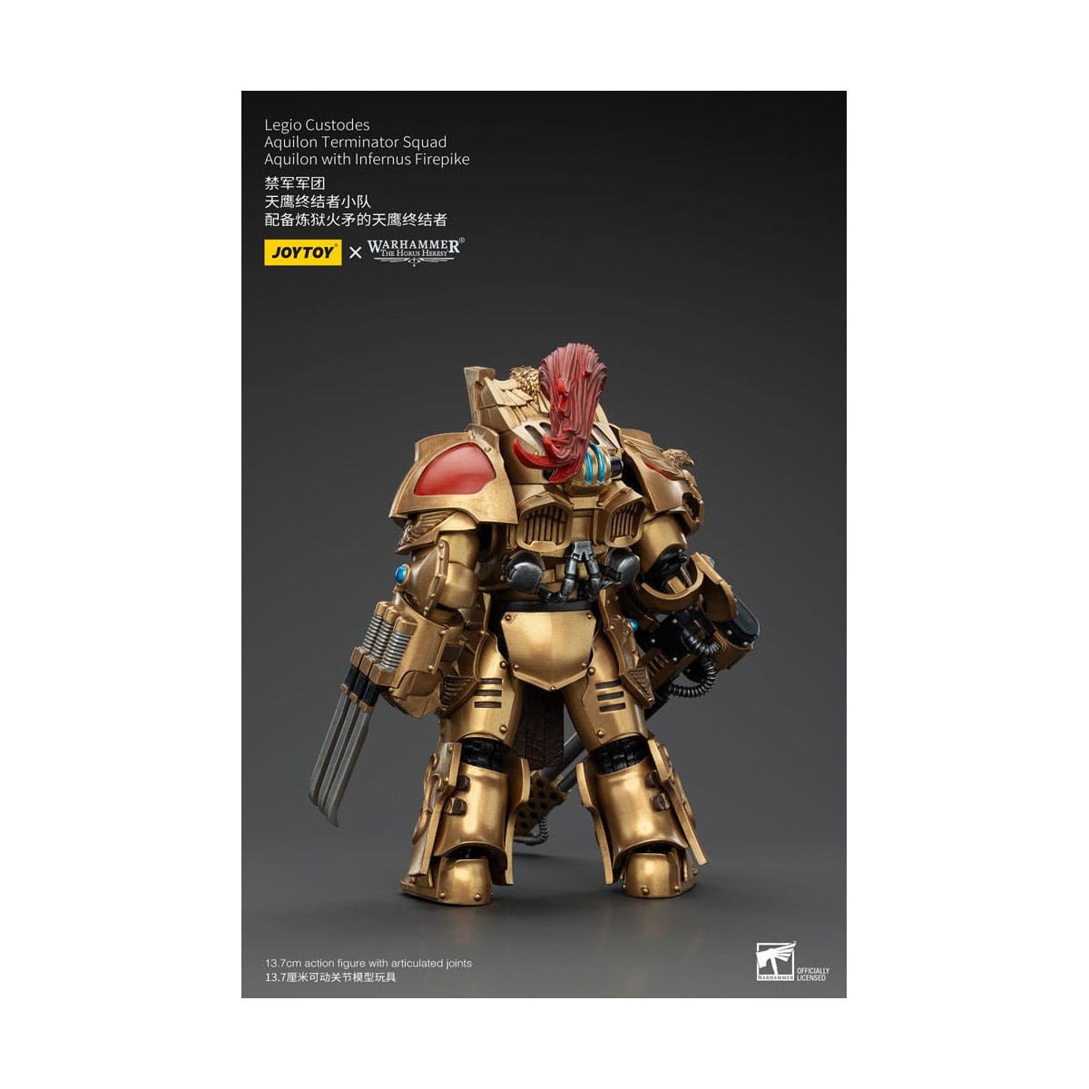 JoyToy Space Marines - Legio Custodes Aquilon Terminator Squad - Aquilon with Infernus Firepike