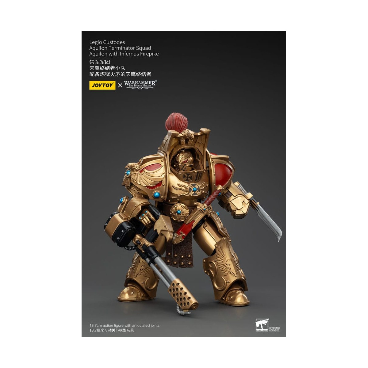 JoyToy Space Marines - Legio Custodes Aquilon Terminator Squad - Aquilon with Infernus Firepike