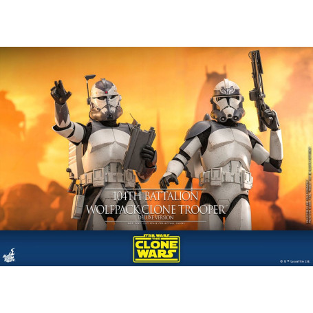 Hot Toys Star Wars - 104th Battalion Wolfpack Clone Trooper Deluxe Version - The Clone Wars 1/6
