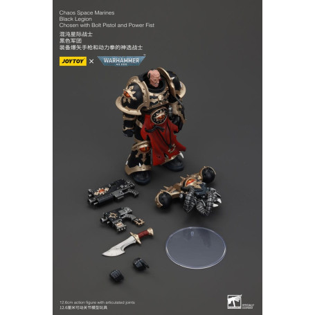 JoyToy Space Marines - Black Legion - Chosen with Bolt Pistol and Power Fist 1/18 - Warhammer 40K