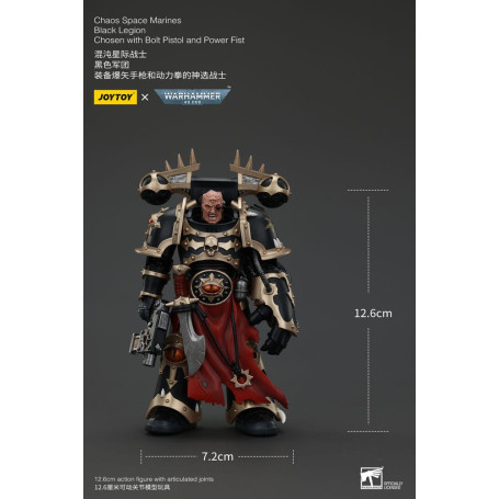 JoyToy Space Marines - Black Legion - Chosen with Bolt Pistol and Power Fist 1/18 - Warhammer 40K