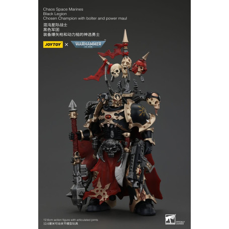 JoyToy Space Marines - Black Legion - Chosen Champion with bolter and power maul 1/18 - Warhammer 40K