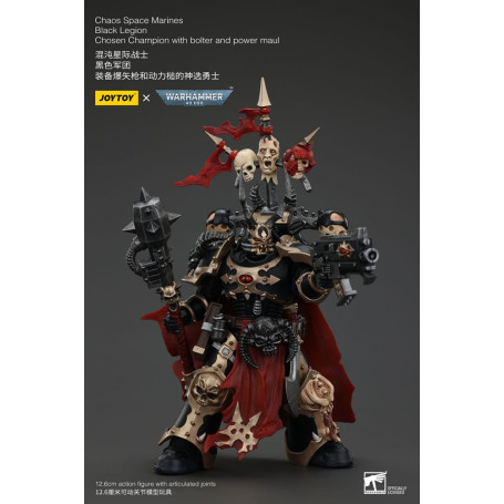 JoyToy Space Marines - Black Legion - Chosen Champion with bolter and power maul 1/18 - Warhammer 40K