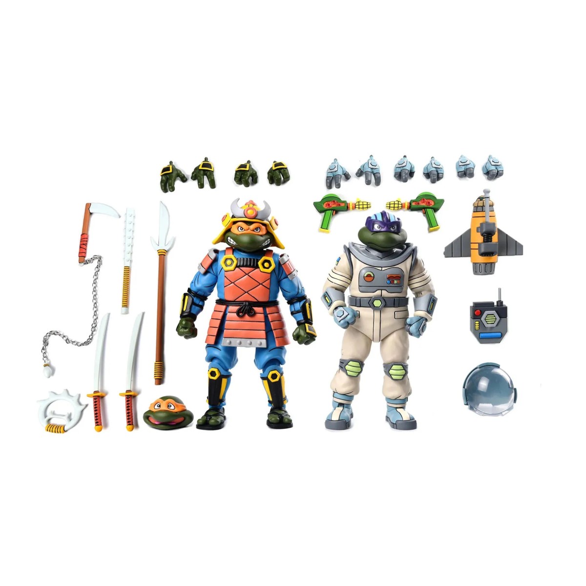 NECA - Space Adventure Donatello & Samurai Adventure Michelangelo - TMNT Cartoon