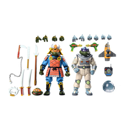 NECA - Space Adventure Donatello & Samurai Adventure Michelangelo - TMNT Cartoon