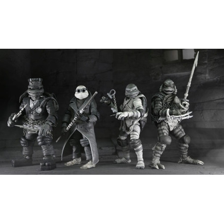 NECA - Turtles Black & White 4er-Pack Actionfiguren - Universal Monsters x TMNT