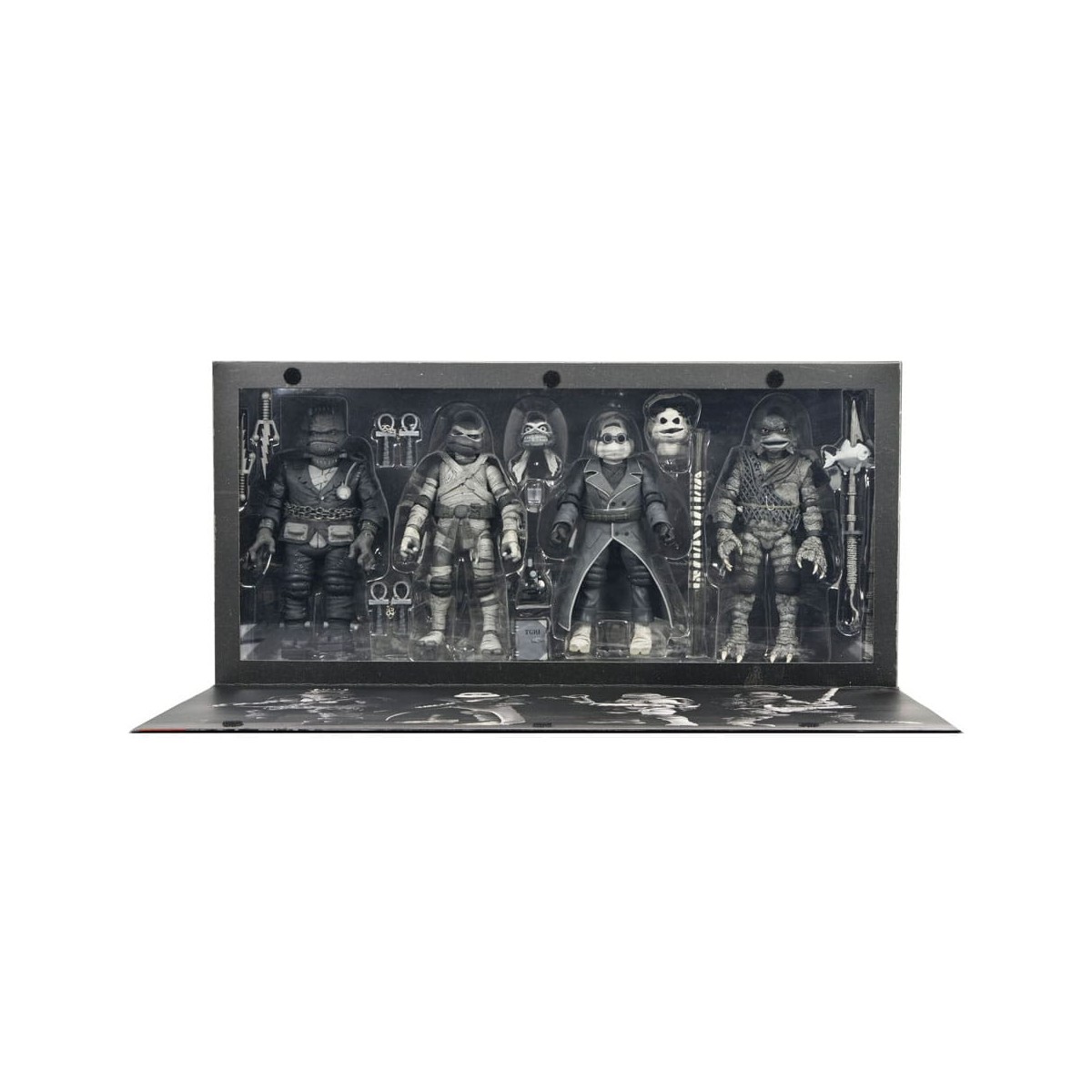 NECA - Turtles Black & White 4er-Pack Actionfiguren - Universal Monsters x TMNT