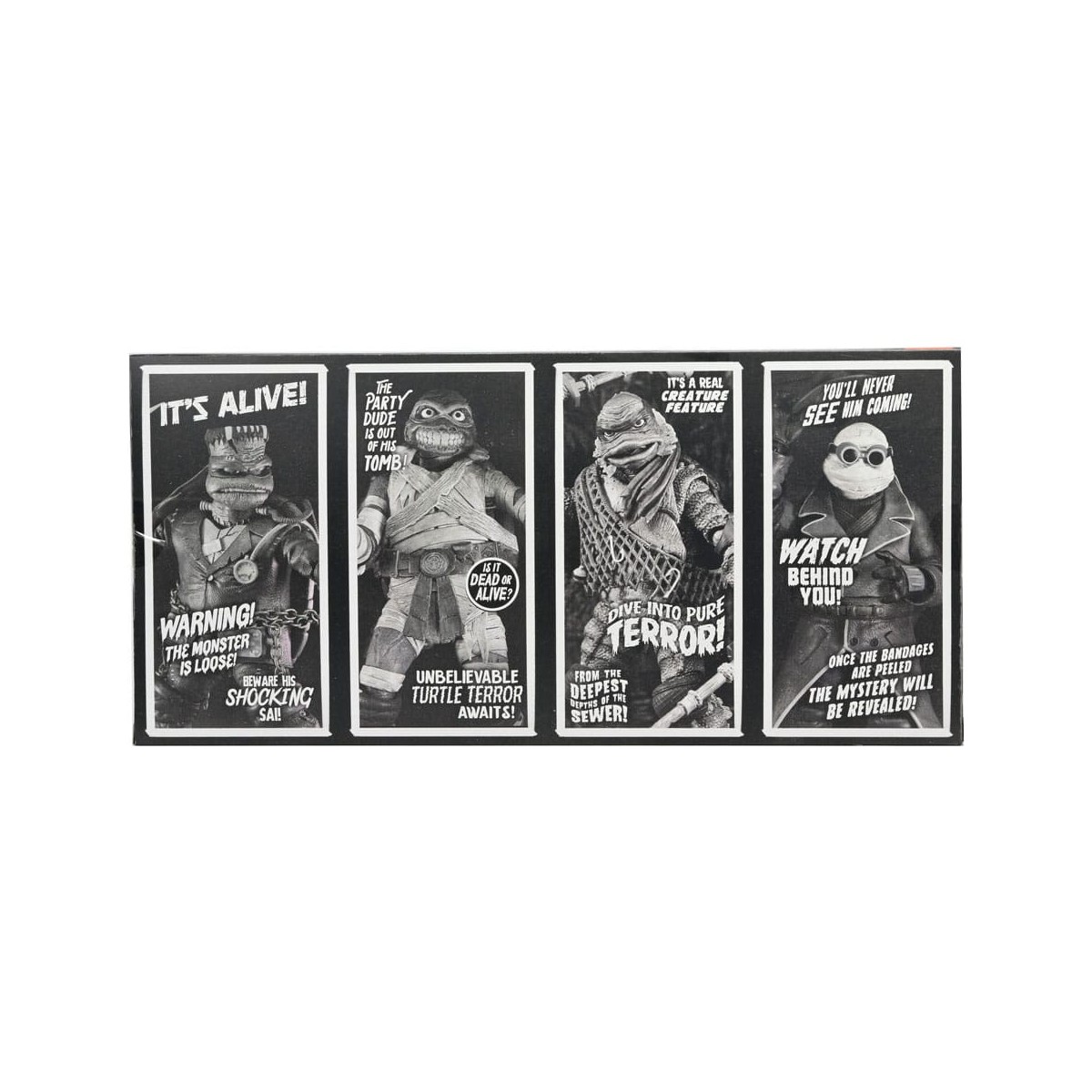 NECA - Turtles Black & White 4er-Pack Actionfiguren - Universal Monsters x TMNT