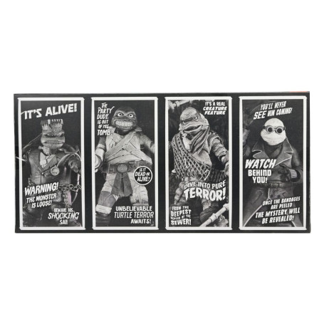 NECA - Turtles Black & White 4er-Pack Actionfiguren - Universal Monsters x TMNT