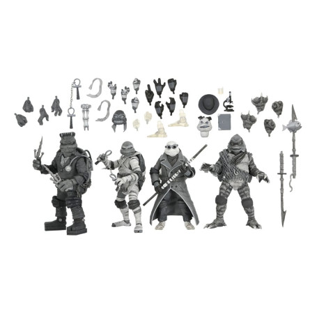 NECA - Turtles Black & White 4er-Pack Actionfiguren - Universal Monsters x TMNT