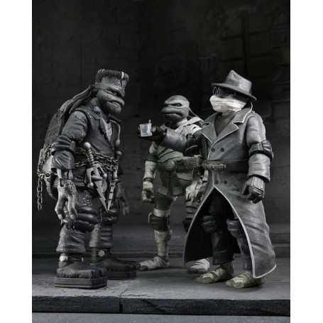 NECA - Turtles Black & White 4er-Pack Actionfiguren - Universal Monsters x TMNT