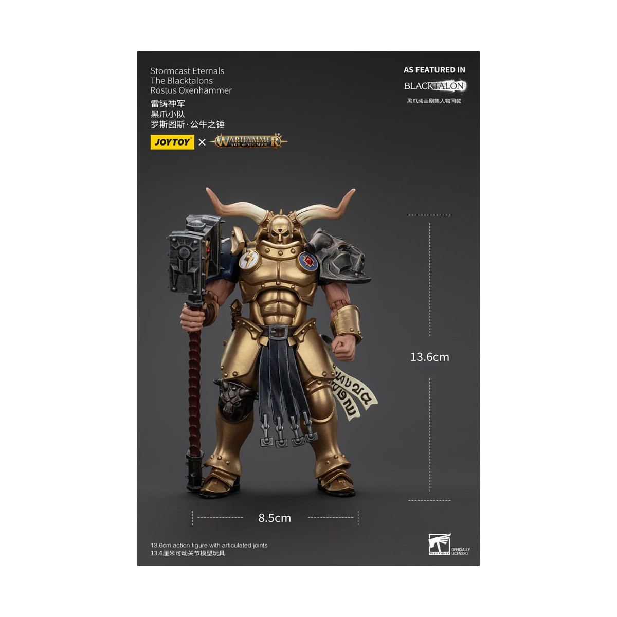 JoyToy - Stormcast Eternals The Blacktalons - Rostus Oxen hammer 1/18 - Warhammer Age of Sigmar