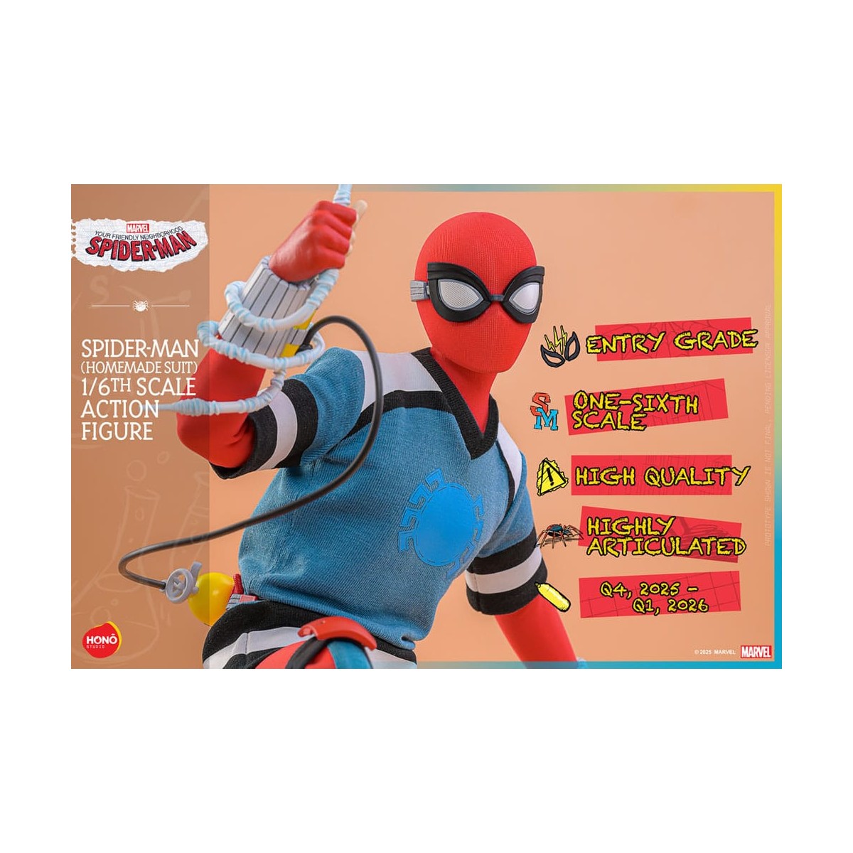 Hot Toys/Hono Studio - Marvel - Ihr treuer Diener Spider-Man - Spider-Man (Homemade Suit) 1/6