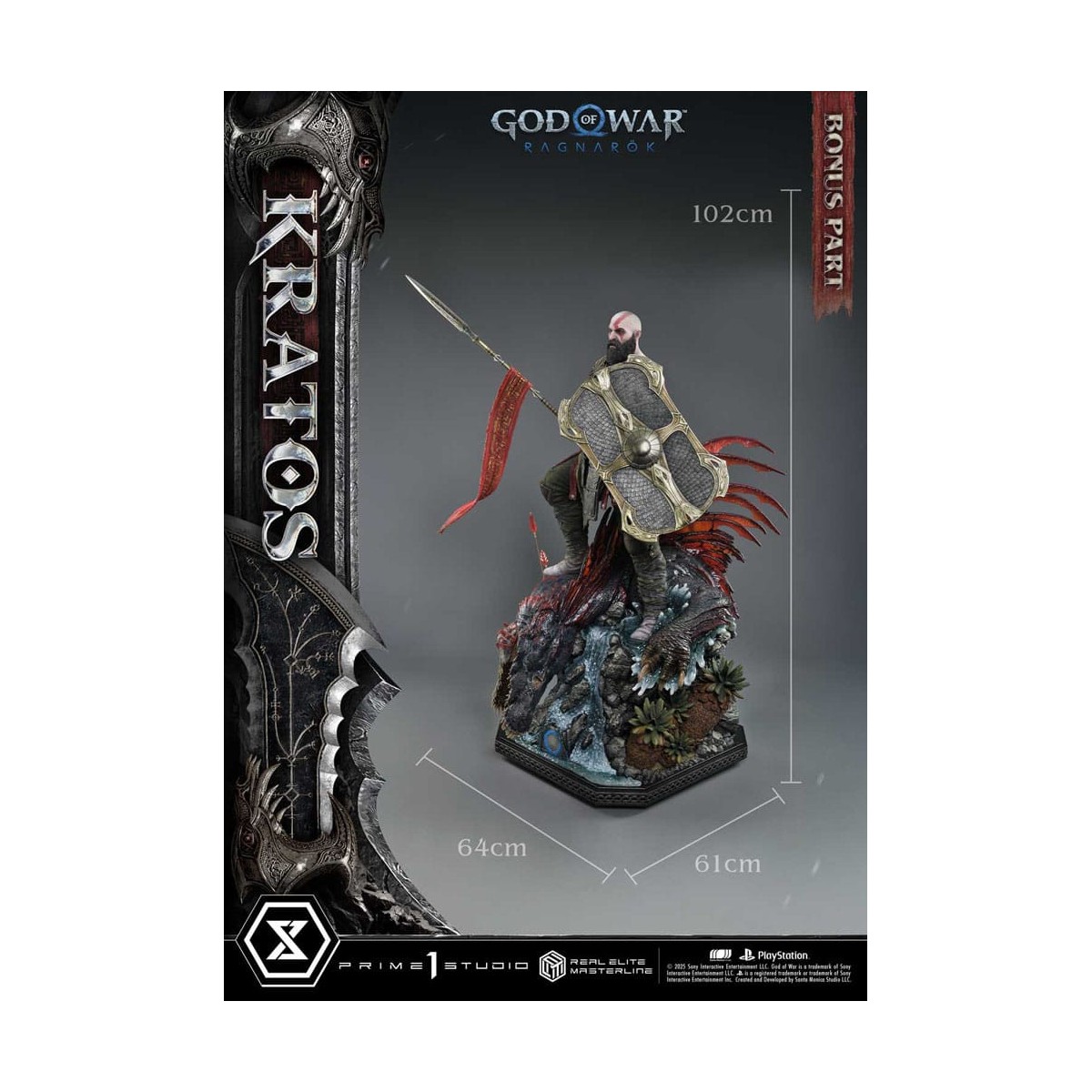Prime 1 Studio - God of War: Ragnarok - Kratos Ultimate Bonus Version - Real Elite Masterline Series 1/3