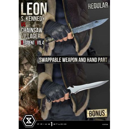 Prime 1 Studio - Resident Evil 4 Leon S. Kennedy vs. Chainsaw Villager Bonus Ver. - Ultimate Premium Masterline Series 1/4