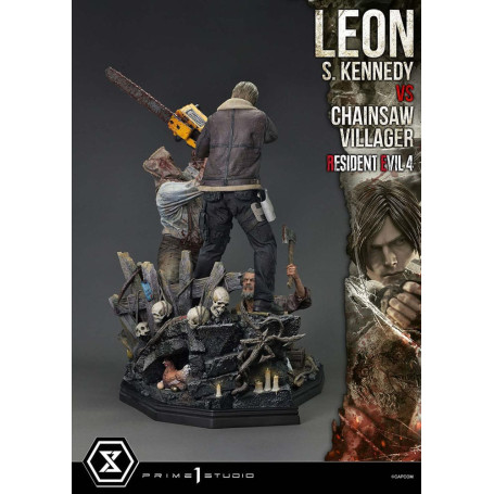 Prime 1 Studio - Resident Evil 4 Leon S. Kennedy vs. Chainsaw Villager Bonus Ver. - Ultimate Premium Masterline Series 1/4