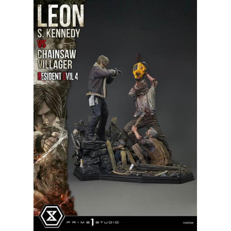 Prime 1 Studio - Resident Evil 4 Leon S. Kennedy vs. Chainsaw Villager Bonus Ver. - Ultimate Premium Masterline Series 1/4