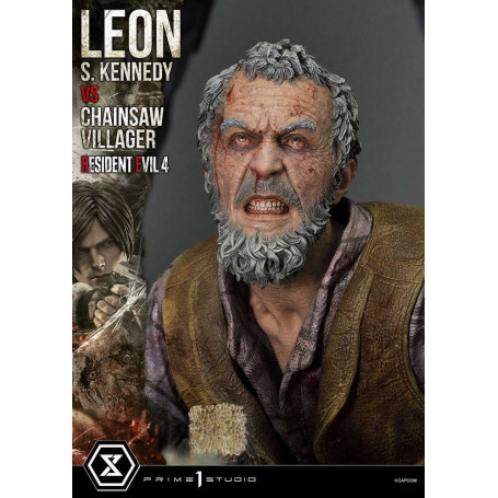 Prime 1 Studio - Resident Evil 4 Leon S. Kennedy vs. Chainsaw Villager Bonus Ver. - Ultimate Premium Masterline Series 1/4