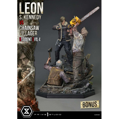 Prime 1 Studio - Resident Evil 4 Leon S. Kennedy vs. Chainsaw Villager Bonus Ver. - Ultimate Premium Masterline Series 1/4
