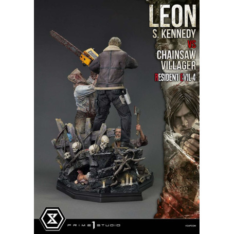 Prime 1 Studio - Resident Evil 4 Leon S. Kennedy vs. Chainsaw Villager Bonus Ver. - Ultimate Premium Masterline Series 1/4