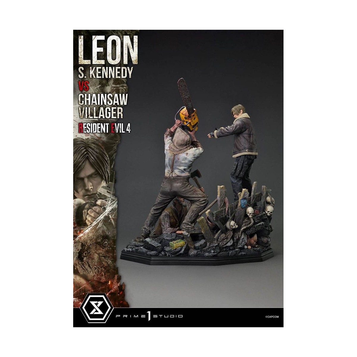 Prime 1 Studio - Resident Evil 4 Leon S. Kennedy vs. Chainsaw Villager Bonus Ver. - Ultimate Premium Masterline Series 1/4